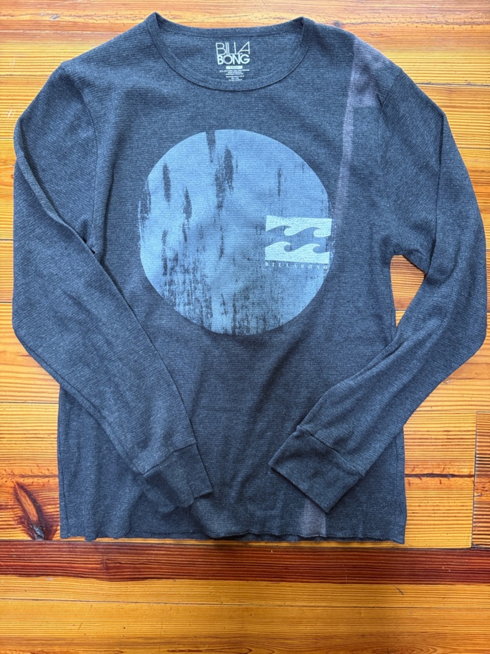 Billabong Dark Gray Long Sleeve Graphic Crew Tee